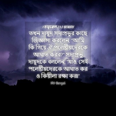 Picture 04 - 1 চমূৱেল 23:2 BENIRV - তখন দায়ূদ - Bible Verse Picture