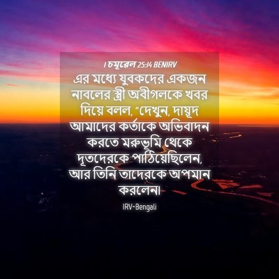 Picture 04 - 1 চমূৱেল 25:14 BENIRV - এর মধ্যে যুবকদের - Bible Verse Picture