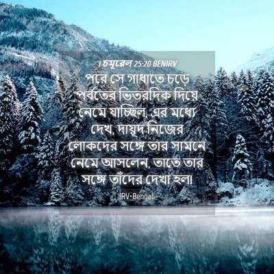 Picture 04 - 1 চমূৱেল 25:20 BENIRV - পরে সে গাধাতে চড়ে - Bible Verse Picture