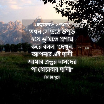 Picture 04 - 1 চমূৱেল 25:41 BENIRV - তখন সে উঠে উপুড় - Bible Verse Picture