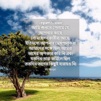Picture 04 - 1 চমূৱেল 25:7 BENIRV - আমি শুনতে পেলাম যে, - Bible Verse Picture