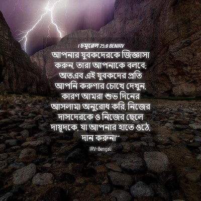 Picture 04 - 1 চমূৱেল 25:8 BENIRV - আপনার যুবকদেরকে - Bible Verse Picture