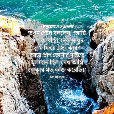 Picture 04 - 1 চমূৱেল 26:21 BENIRV - তখন শৌল বললেন, “আমি - Bible Verse Picture