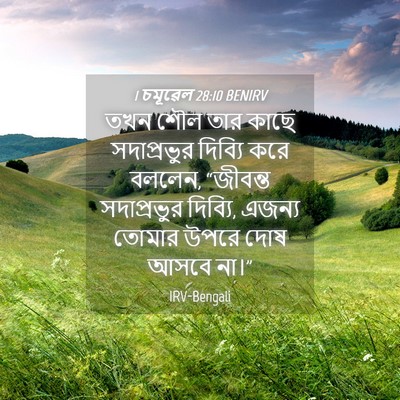 Picture 04 - 1 চমূৱেল 28:10 BENIRV - তখন শৌল তার কাছে - Bible Verse Picture