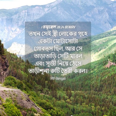 Picture 04 - 1 চমূৱেল 28:24 BENIRV - তখন সেই স্ত্রী - Bible Verse Picture