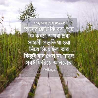 Picture 04 - 1 চমূৱেল 30:19 BENIRV - তাদের ছোট কি বড়, - Bible Verse Picture