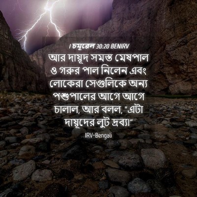 Picture 04 - 1 চমূৱেল 30:20 BENIRV - আর দায়ূদ সমস্ত - Bible Verse Picture