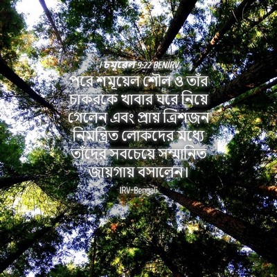 Picture 04 - 1 চমূৱেল 9:22 BENIRV - পরে শমূয়েল শৌল ও - Bible Verse Picture