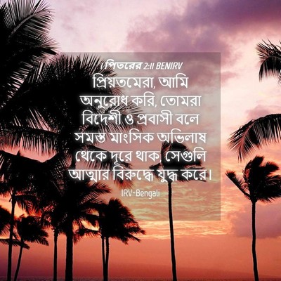 Picture 04 - 1 পিতরের 2:11 BENIRV - প্রিয়তমেরা, আমি - Bible Verse Picture