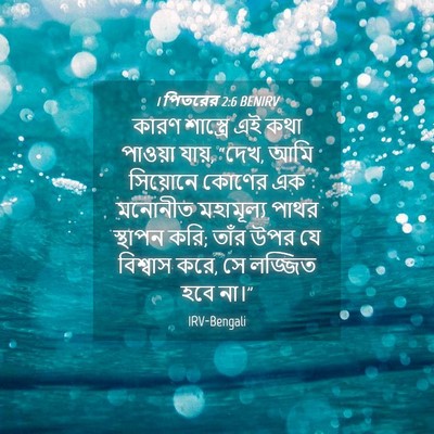 Picture 04 - 1 পিতরের 2:6 BENIRV - কারণ শাস্ত্রে এই - Bible Verse Picture