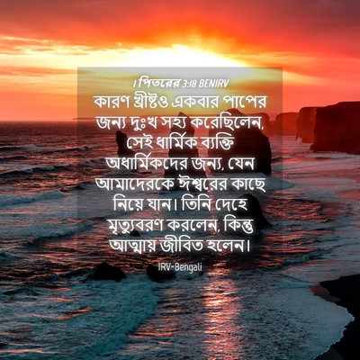 Picture 04 - 1 পিতরের 3:18 BENIRV - কারণ খ্রীষ্টও - Bible Verse Picture