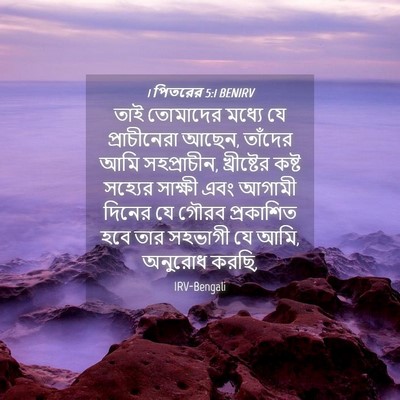 Picture 04 - 1 পিতরের 5:1 BENIRV - তাই তোমাদের মধ্যে - Bible Verse Picture