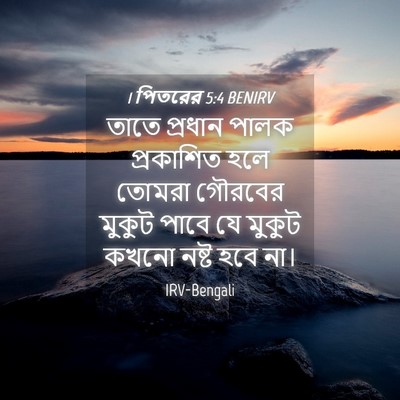 Picture 04 - 1 পিতরের 5:4 BENIRV - তাতে প্রধান পালক - Bible Verse Picture