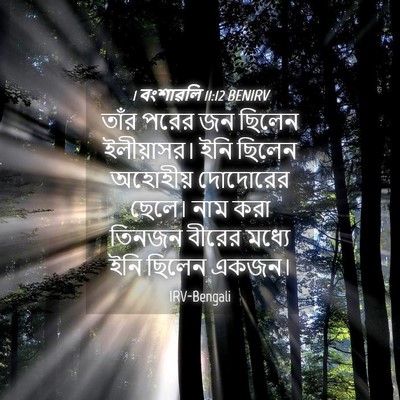 Picture 04 - 1 বংশাৱলি 11:12 BENIRV - তাঁর পরের জন ছিলেন - Bible Verse Picture