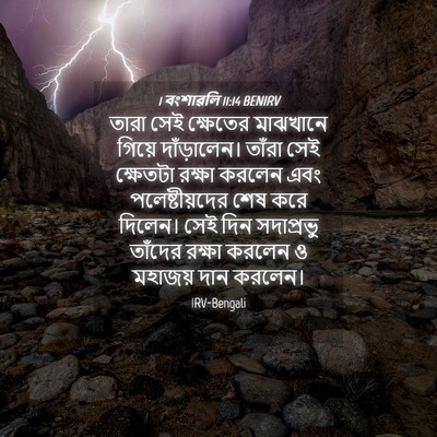 Picture 04 - 1 বংশাৱলি 11:14 BENIRV - তারা সেই ক্ষেতের - Bible Verse Picture