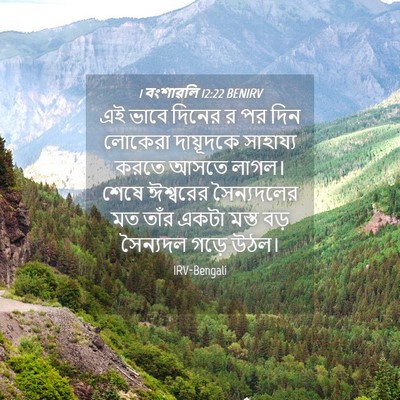 Picture 04 - 1 বংশাৱলি 12:22 BENIRV - এই ভাবে দিনের র পর - Bible Verse Picture
