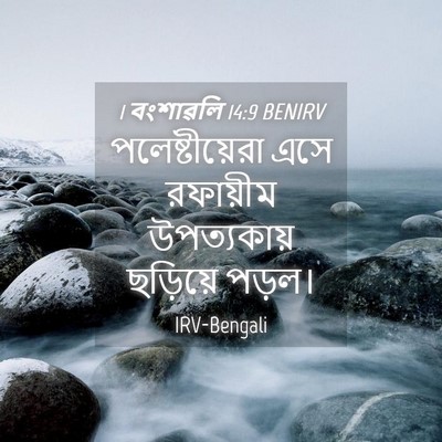 Picture 04 - 1 বংশাৱলি 14:9 BENIRV - পলেষ্টীয়েরা এসে - Bible Verse Picture
