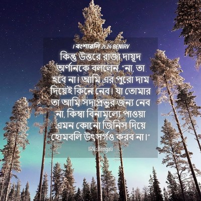 Picture 04 - 1 বংশাৱলি 21:24 BENIRV - কিন্তু উত্তরে - Bible Verse Picture