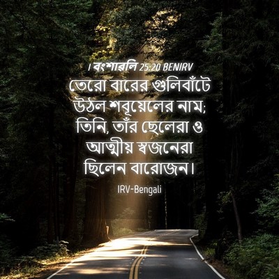 Picture 04 - 1 বংশাৱলি 25:20 BENIRV - তেরো বারের - Bible Verse Picture