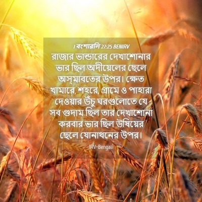 Picture 04 - 1 বংশাৱলি 27:25 BENIRV - রাজার ভান্ডারের - Bible Verse Picture
