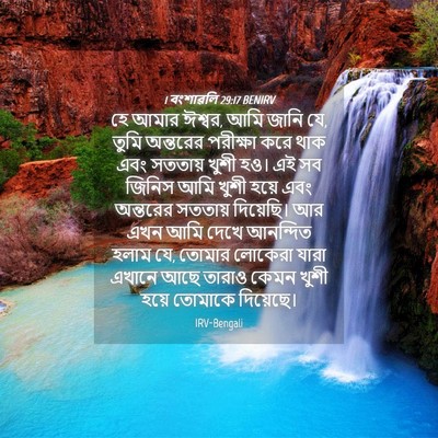 Picture 04 - 1 বংশাৱলি 29:17 BENIRV - হে আমার ঈশ্বর, আমি - Bible Verse Picture