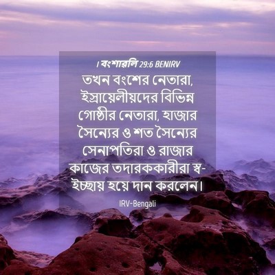 Picture 04 - 1 বংশাৱলি 29:6 BENIRV - তখন বংশের নেতারা, - Bible Verse Picture