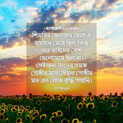 Picture 04 - 1 বংশাৱলি 4:27 BENIRV - শিময়ির ষোলজন - Bible Verse Picture