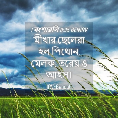 Picture 04 - 1 বংশাৱলি 8:35 BENIRV - মীখার ছেলেরা হল - Bible Verse Picture