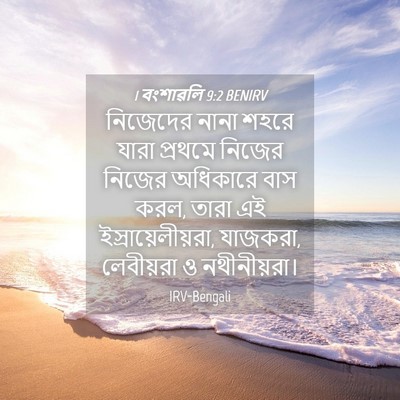 Picture 04 - 1 বংশাৱলি 9:2 BENIRV - নিজেদের নানা শহরে - Bible Verse Picture