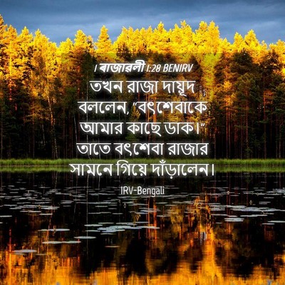 Picture 04 - 1 ৰাজাৱলী 1:28 BENIRV - তখন রাজা দায়ূদ - Bible Verse Picture