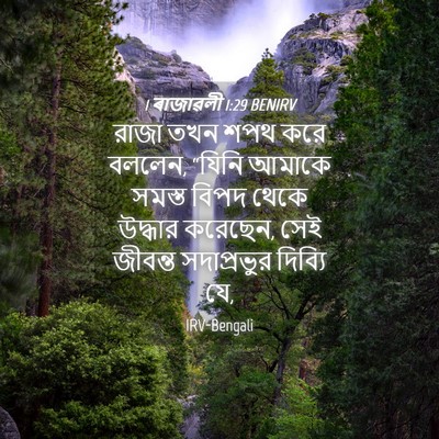 Picture 04 - 1 ৰাজাৱলী 1:29 BENIRV - রাজা তখন শপথ করে - Bible Verse Picture