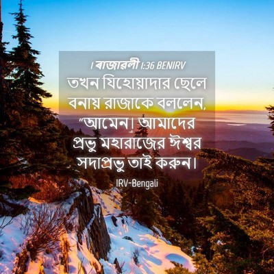 Picture 04 - 1 ৰাজাৱলী 1:36 BENIRV - তখন যিহোয়াদার - Bible Verse Picture