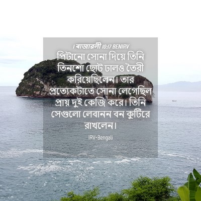 Picture 04 - 1 ৰাজাৱলী 10:17 BENIRV - পিটানো সোনা দিয়ে - Bible Verse Picture