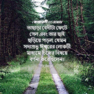 Picture 04 - 1 ৰাজাৱলী 13:5 BENIRV - তাছাড়া বেদীটা - Bible Verse Picture
