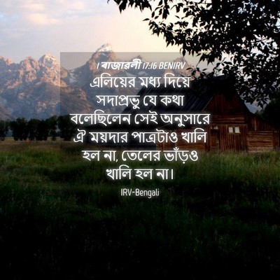 Picture 04 - 1 ৰাজাৱলী 17:16 BENIRV - এলিয়ের মধ্য - Bible Verse Picture