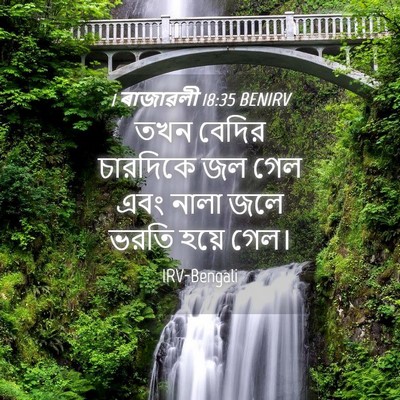 Picture 04 - 1 ৰাজাৱলী 18:35 BENIRV - তখন বেদির চারদিকে - Bible Verse Picture