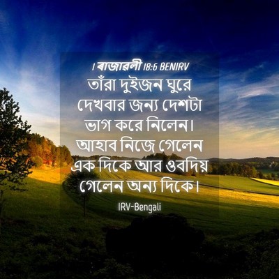 Picture 04 - 1 ৰাজাৱলী 18:6 BENIRV - তাঁরা দুইজন ঘুরে - Bible Verse Picture
