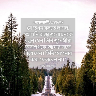 Picture 04 - 1 ৰাজাৱলী 2:17 BENIRV - সে তখন বলতে লাগল, - Bible Verse Picture
