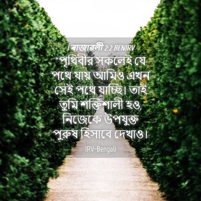 Picture 04 - 1 ৰাজাৱলী 2:2 BENIRV - “পৃথিবীর সকলেই যে - Bible Verse Picture