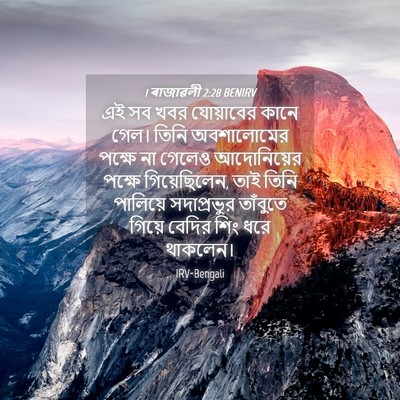 Picture 04 - 1 ৰাজাৱলী 2:28 BENIRV - এই সব খবর যোয়াবের - Bible Verse Picture