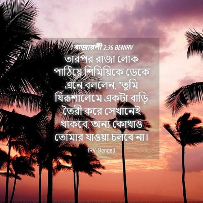 Picture 04 - 1 ৰাজাৱলী 2:36 BENIRV - তারপর রাজা লোক - Bible Verse Picture