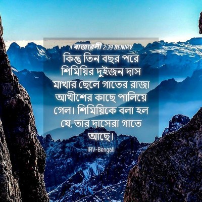 Picture 04 - 1 ৰাজাৱলী 2:39 BENIRV - কিন্তু তিন বছর পরে - Bible Verse Picture