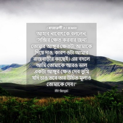 Picture 04 - 1 ৰাজাৱলী 21:2 BENIRV - আহাব নাবোৎকে - Bible Verse Picture