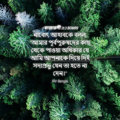 Picture 04 - 1 ৰাজাৱলী 21:3 BENIRV - নাবোৎ আহাবকে বলল, - Bible Verse Picture