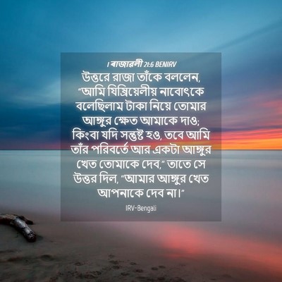Picture 04 - 1 ৰাজাৱলী 21:6 BENIRV - উত্তরে রাজা তাঁকে - Bible Verse Picture