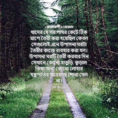 Picture 04 - 1 ৰাজাৱলী 6:7 BENIRV - খাদের যে সব পাথর - Bible Verse Picture