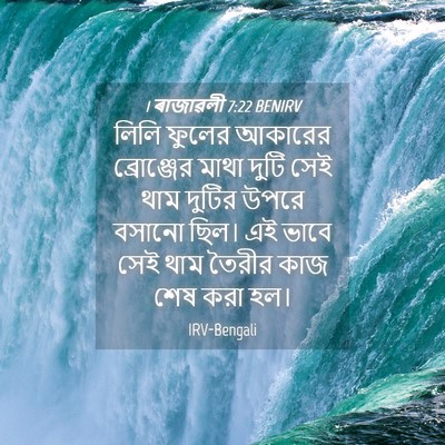 Picture 04 - 1 ৰাজাৱলী 7:22 BENIRV - লিলি ফুলের আকারের - Bible Verse Picture