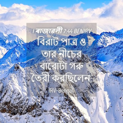 Picture 04 - 1 ৰাজাৱলী 7:44 BENIRV - বিরাট পাত্র ও তার - Bible Verse Picture