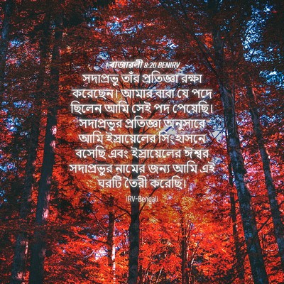 Picture 04 - 1 ৰাজাৱলী 8:20 BENIRV - সদাপ্রভু তাঁর - Bible Verse Picture