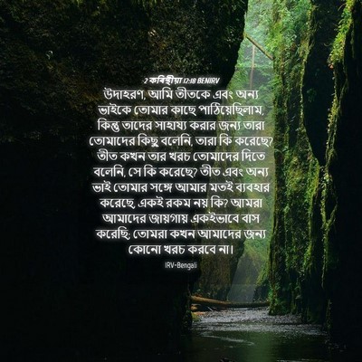 Picture 04 - 2 কৰিন্থীয়া 12:18 BENIRV - উদাহরণ, আমি তীতকে - Bible Verse Picture